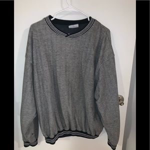 Polo sweater grey with striped sleeves (VINTAGE!)